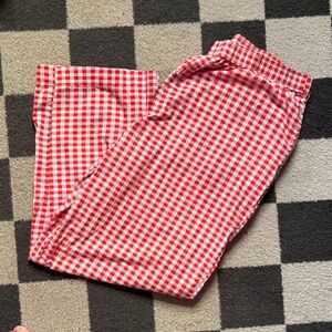 Red and White Gingham Pants